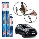 Kit 3 Palhetas Dianteiras + Traseira Original Bosch Nissan March 2011 a 2018