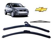Kit 3 Palhetas Limpador de Parabrisa Dianteiro + Traseiro Chevrolert Corsa 2001 2002 2003