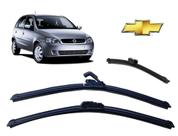 Kit 3 Palhetas Limpador de Parabrisa Dianteiro + Traseiro Chevrolet Corsa ano 2004 em Diante