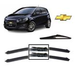 Kit 3 Palhetas Limpador de Parabrisa Dianteiro + Traseiro Chevrolet Sonic ano 2012 em Diante