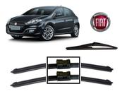 Kit 3 Palhetas Limpador de Parabrisa Dianteiro + Traseiro Fiat Bravo 2011 Em Diante
