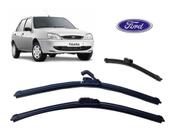 Kit 3 Palhetas Limpador de Parabrisa Dianteiro + Traseiro Ford Fiesta Antigo modelo Street