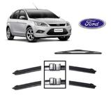 Kit 3 Palhetas Limpador de Parabrisa Dianteiro + Traseiro Ford Focus ano 2008 Ate 2012