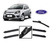 Kit 3 Palhetas Limpador de Parabrisa Dianteiro + Traseiro Ford Ka 2010 ate 2012