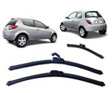 Kit 3 Palhetas Limpador de Parabrisa Dianteiro + Traseiro Ford Ka ano 2002 ate 2009