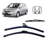 Kit 3 Palhetas Limpador de Parabrisa Dianteiro + Traseiro Honda Fit ano 2003 Ate 2008 Kit 3 Palhetas Limpador de Parabrisa Dianteiro + Traseiro Honda Fit ano 2003 Ate 2008