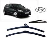 Kit 3 Palhetas Limpador de Parabrisa Dianteiro + Traseiro Hyundai I30 ano 2010 ate 2012