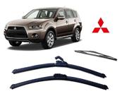 Kit 3 Palhetas Limpador de Parabrisa Dianteiro + Traseiro Mitsubishi Outlander 2007 ate 2013
