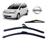 Kit 3 Palhetas Limpador de Parabrisa Dianteiro + Traseiro Nissan Livina ano 2009 em Diante
