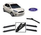 Kit 3 Palhetas Limpador de Parabrisa Dianteiro + Traseiro Novo Ford Ka ano 2013 Em Diante
