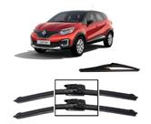 Kit 3 Palhetas Limpador de Parabrisa Dianteiro + Traseiro Renault Captur 2017 2018 2019 2020 2021