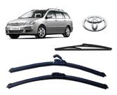 Kit 3 Palhetas Limpador de Parabrisa Dianteiro + Traseiro Toyota Corolla Fielder 2005 2006 2007 2008