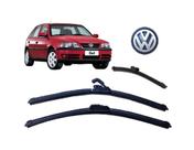 Kit 3 Palhetas Limpador de Parabrisa Dianteiro + Traseiro Volkswagen Gol G3
