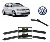 Kit 3 Palhetas Limpador de Parabrisa Dianteiro + Traseiro Volkswagen Polo ano 2010 em Diante