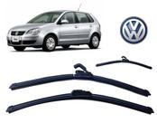 Kit 3 Palhetas Limpador de Parabrisa Dianteiro + Traseiro Volkswagen Polo Hatch ano 2001 ate 2007