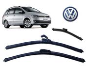 Kit 3 Palhetas Limpador de Parabrisa Dianteiro + Traseiro Volkswagen Spacefox 2004 ate 2012