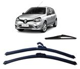 Kit 3 Palhetas Limpador De Parabrisa Dianteito + Traseiro Renault Clio Hatch ano 2013 ate 2017