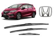 Kit 3 Palhetas Limpador Parabrisa Dianteiro + Traseiro Modelo Original para Honda FIT 2015 A 2017