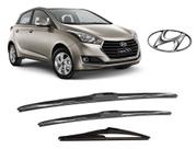 Kit 3 Palhetas Limpador Parabrisa Dianteiro + Traseiro Modelo Original para Hyundai HB20 2013 A 2019