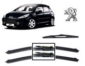 Kit 3 Palhetas Para Limpador de Parabrisa Dianteiro + Traseiro Peugeot 307 Kit 3 Palhetas Para Limpador de Parabrisa Dianteiro + Traseiro Peugeot 307