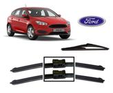 Kit 3 Palhetas Parabrisa Dianteiro + Traseiro Ford Novo Focus ano 2014 2015 2016 2017 2018 2019 2020