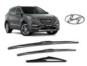 Kit 3 Palhetas Parabrisa Dianteiro+Traseiro Modelo Original para Hyundai Santa Fe ano 2013 em Diante Kit 3 Palhetas Parabrisa Dianteiro+Traseiro Modelo Original para Hyundai Santa Fe ano 2013 em Diante