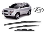Kit 3 Palhetas Parabrisa Dianteiro + Traseiro Modelo Original para Hyundai Tucson ate 2016