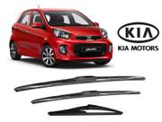 Kit 3 Palhetas Parabrisa Dianteiro + Traseiro Modelo Original para Kia Picanto 2012 A 2020