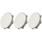 Kit 3 Pandeiros Redondo de Madeira 10" Pele Natural New York