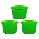 Kit 3 Panela Plastica Multiuso para Microondas com Tampa 4 Litros Tapoer Vasilha Caçarola Pote 4000ml Merconplas