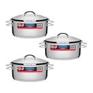 Kit - 3 Panelas Aço Inox Fundo Triplo Solar 4,7l Pit 1 - Tramontina Kit - 3 Panelas Aço Inox Fundo Triplo Solar 4,7l Pit 1 - Tramontina