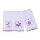 Kit 3 Paninho Toalha de Boca Bebê Papi Babete Bordada 32x32cm