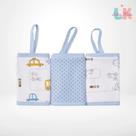 Kit 3 Paninhos de Boca com Prendedor de Chupeta 28cm x 28cm CARROS