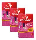 Kit 3 Panos de chão Condor Microfibra Superfícies Lisas Delicadas Porcelanatos