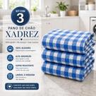 Kit 3 Panos De Chão Grande 45x75cm Xadrez Alta Absorção Kit Econômico Para Limpeza Tecido 100 Algodão