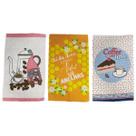 Kit 3 Panos De Copa Estampado Teka Primore 40 x 65 cm Estampa:Duende