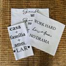 Kit 3 Panos de Prato Copa Master Premium Branco em Silk Frases: Celebre a Vida