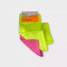 Kit 3 Panos Microfibra Para Limpeza Geral Flanela 30x30cm Rosa, Amarelo, Verde BFH1455
