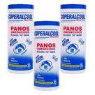 Kit 3 Panos Umedecidos Coperalcool Bacfree Limpa Desinfeta Perfuma Ação Prolongada Pisos Azulejos Vidros Box Metais Móveis Eletrônico Balcão Granito