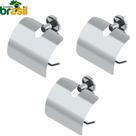 kit 3 Papeleira Com Tampa Inox Porta Papel Higiênico feita Aço Inoxidável