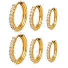Kit 3 Pares Argolas Banhadas a Ouro 18K com Pedras Kit 3 Pares Argolas Banhadas a Ouro 18K com Pedras