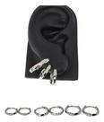 Kit 3 Pares De Brincos Argola Banho Prata Feminino Diário Kit 3 Pares De Brincos Argola Banho Prata Feminino Diário