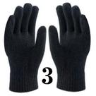 Kit 3 Pares de Luva Cotton Preta Tricotada 4 fios Volk -CA36348 - Luva algodão, frio, flexível, confortável, respiráveis