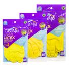 Kit 3 Pares De Luva Multiuso De Látex Tamanhos P,M,G Casamia