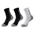 Kit 3 Pares De Meia Esportiva De Futebol Antiderrapante Modelo:QuadradoCor:Preto, Preto e Branco Kit 3 Pares De Meia Esportiva De Futebol Antiderrapante Modelo:QuadradoCor:Preto, Preto e Branco