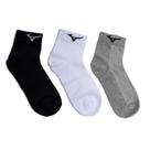 Kit 3 Pares de Meia Esportiva Mizuno Cano Curto Cinza/Branco/Preto Kit 3 Pares de Meia Esportiva Mizuno Cano Curto Cinza/Branco/Preto