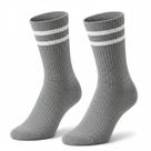 Kit 3 Pares de Meia Listrada Algodão Cano Médio Alto Academia Cross Skate Caminhada 2 Listra
