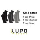 Kit 3 Pares de Meia Lupo Masculino Cano Curto