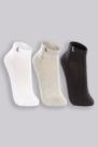 Kit 3 Pares de Meia Soquete Cano Baixo Lupo 3225 Branca,Cinza e Preta