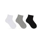 Kit 3 Pares de Meias 28/33 Juvenil Escolar Cano Curto Branca/Cinza/Preta (004HOMC19082) Hoahi